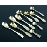 A collection of George III and later Scottish silver condiment spoons