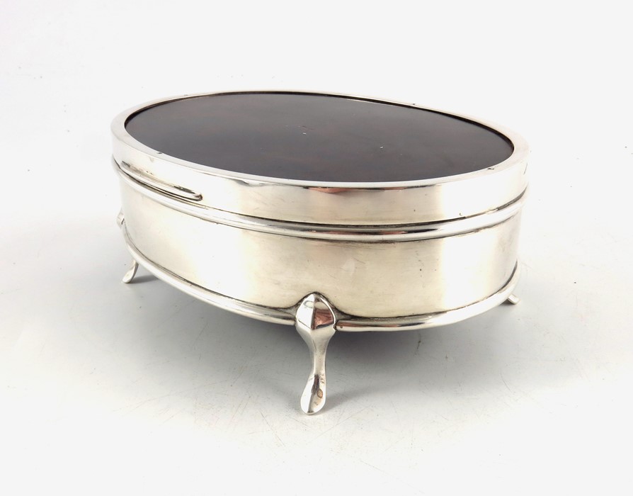 A George VI silver and tortoiseshell effect jewellery box, Mappin and Webb - Image 3 of 5