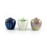 Three small Ruskin lustre ginger jars, 1908 to 1922
