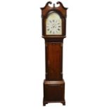 A George III oak and mahogany crossbanded longcase clock