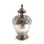 An 18th century Dutch silver tea caddy, Amsterdam