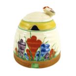 Clarice Cliff for Newport Pottery, a Crocus beehive honey pot