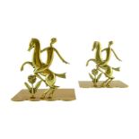 Karl Hagenauer, a pair of Austrian Art Deco brass bookends