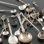 A collection of Victorian and later silver condiment spoons