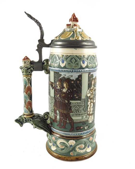 Mettlach, Villeroy and Boch, a litre Lohengrin stein