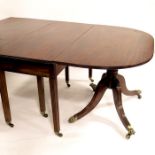 A large George III mahogany D end dining table, circa 1810