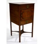 A George III mahogany bedside cupboard