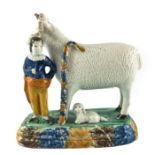 A Yorkshire Pottery Figure of a Ram