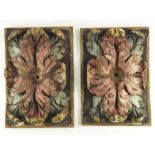 A pair of Spanish 17th century architectural carved wood panels