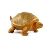 A Royal Worcester gilt netsuke, modelled as a tortoise