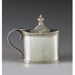 Hamilton and Inches, Edinburgh 1919, a George V Scottish silver mustard pot, straight sided oval for