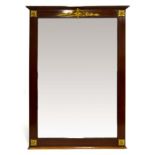 A French Mahogany Ormolu Mounted Rectangular Wall Mirror