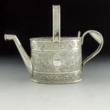 A Victorian silver plated watering can