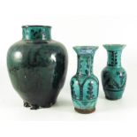 Three Persian ceramic vases