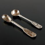 Two Victorian silver condiment spoons