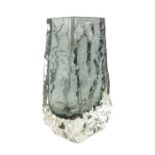Geoffrey Baxter for Whitefriars, a textured glass Coffin vase