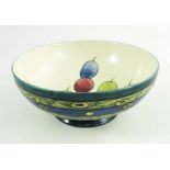William Moorcroft, a Late Honesty bowl, circa 1930, low pedastal form, impressed and painted marks,