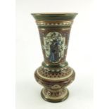 Mettlach, Villery and Boch, a pedestal vase