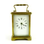 A French gilt brass carriage timepiece