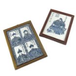 Two Chinese blue and white ceramic plaques