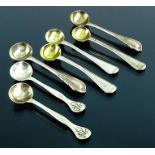 Three pairs of William IV and Victorian silver salt spoons