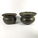 Two 18th or 19th century pewter spitoons