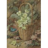 Vincent Clare (1855-1925), Basket of Flowers, watercolour