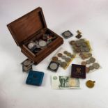 A collection of commemorative coins, including two Festival of Britain five shillings cased 1951, fo