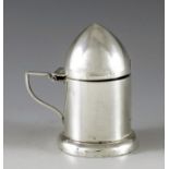 Napper and Davenport, Birmingham 1920, a George V novelty silver mustard pot, in the form of a bulle
