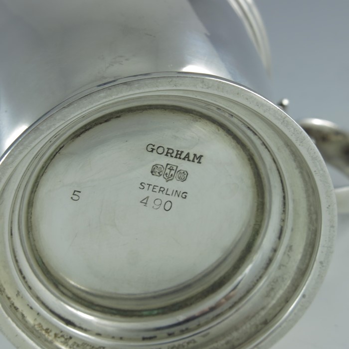 Gorham, Rhode Island, circa 1910, an American silver mustard pot, footed conical beaker form, double - Image 7 of 7