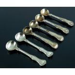 Three pairs of Victorian silver salt spoons