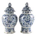 A Pair of English Delftware blue and white vases