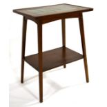 Liberty and Co., an Arts and Crafts oak and tile topped occasional table