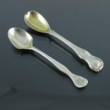 A George III Irish silver egg spoon and a Victorian Provincial silver egg spoon