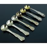 Three pairs of Victorian silver salt spoons