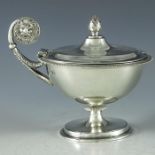 Richard Burbridge for Harrods, Sheffield 1912, a George V silver mustard pot, pedestal cup form in t