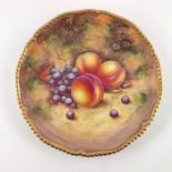 Sibley Lewis for Royal Worcester, a fruit painted plate