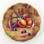 HH Price for Royal Worcester, a fruit painted plate