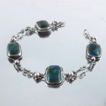 An Arts and Crafts silver and enamelled bracelet