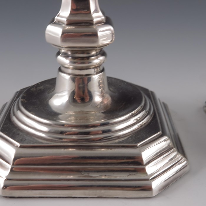 A pair of Spanish silver candlesticks, in the 18th century style - Image 2 of 3