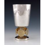 Stuart Devlin, a Modernist silver and parcel gilt Bristol 600 Goblet, London 1974