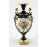 H Chair for Royal Worcester floral painted urn vase