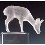 Rene Lalique, a Daim (deer) glass paperweight, model 1168, designed circa 1929, a model of a deer,