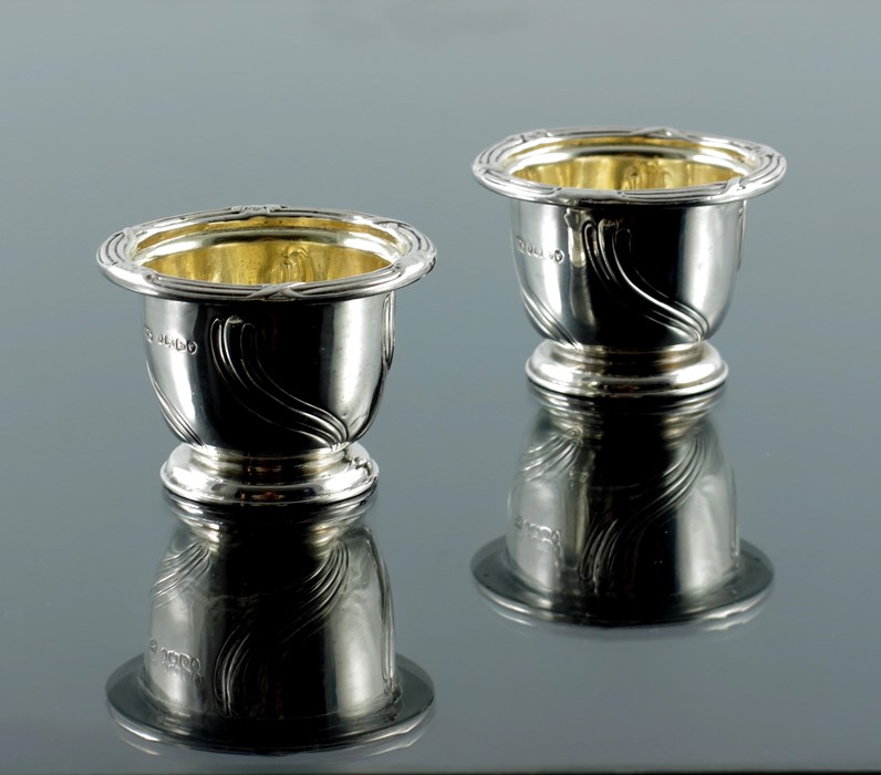 Paul Storr, a pair of William IV silver salt cellars, London 1837