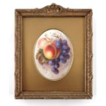 P Sebright for Royal Worcester, a fruit painted oval plaque