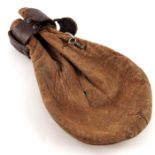 A leather padlocked bag