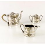 A Chinese silver plated tea set, Qing, circa 1870