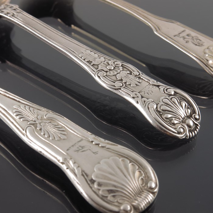 Four George III to William IV Irish silver condiment spoons - Image 2 of 5