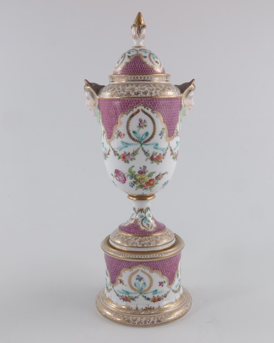A Dresden vase and cover - Image 3 of 11