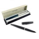 Parker 51 fountain pen, teal with satin steel cap, together with a Parker 45